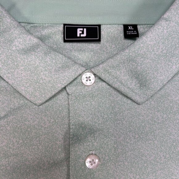 FootJoy Speckle Print XL Polo Shirt Pistachio Green Golf Outdoor Business Office - Picture 4 of 7